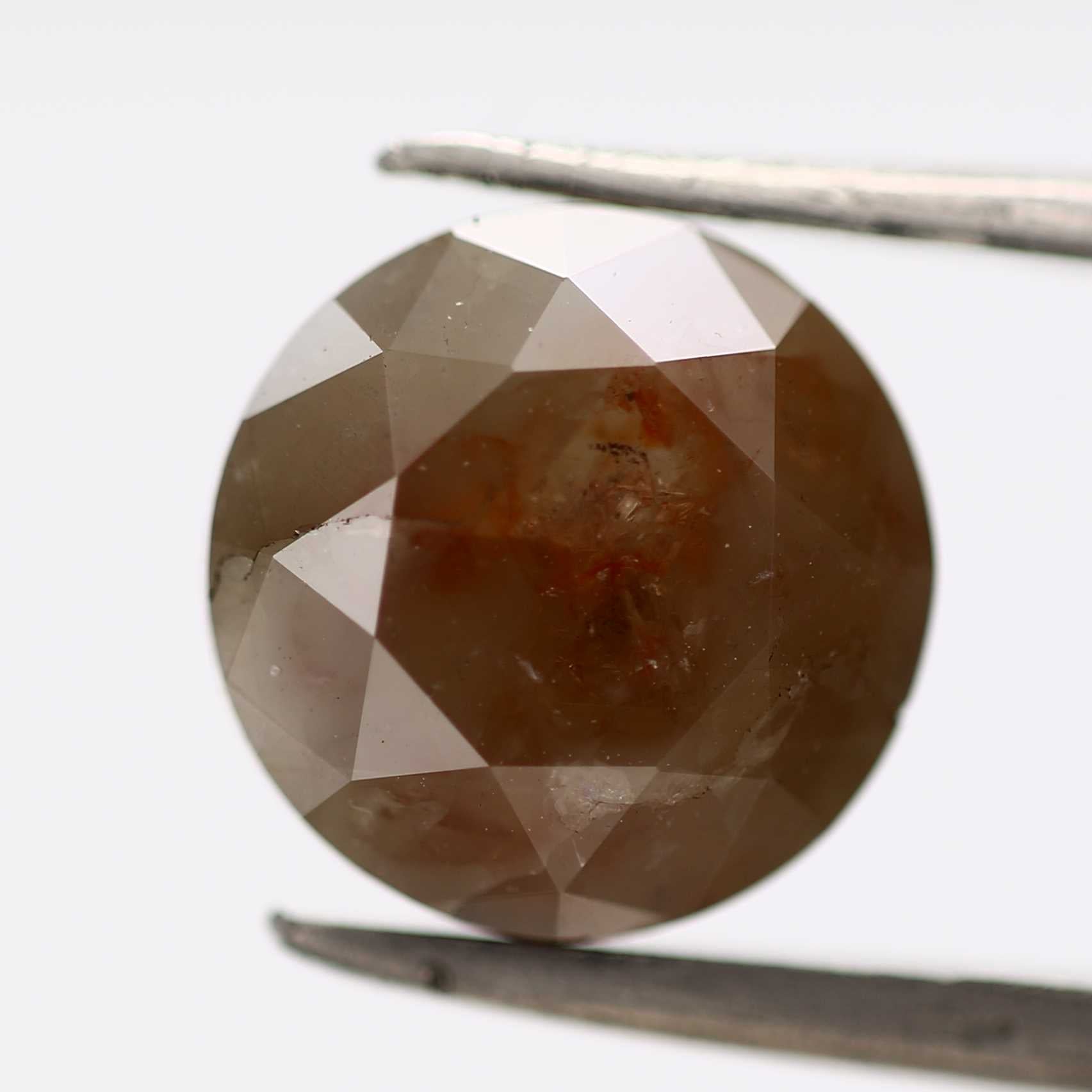 3.50 Carat Brown Rustic Round Brilliant Cut Natural Loose Diamond